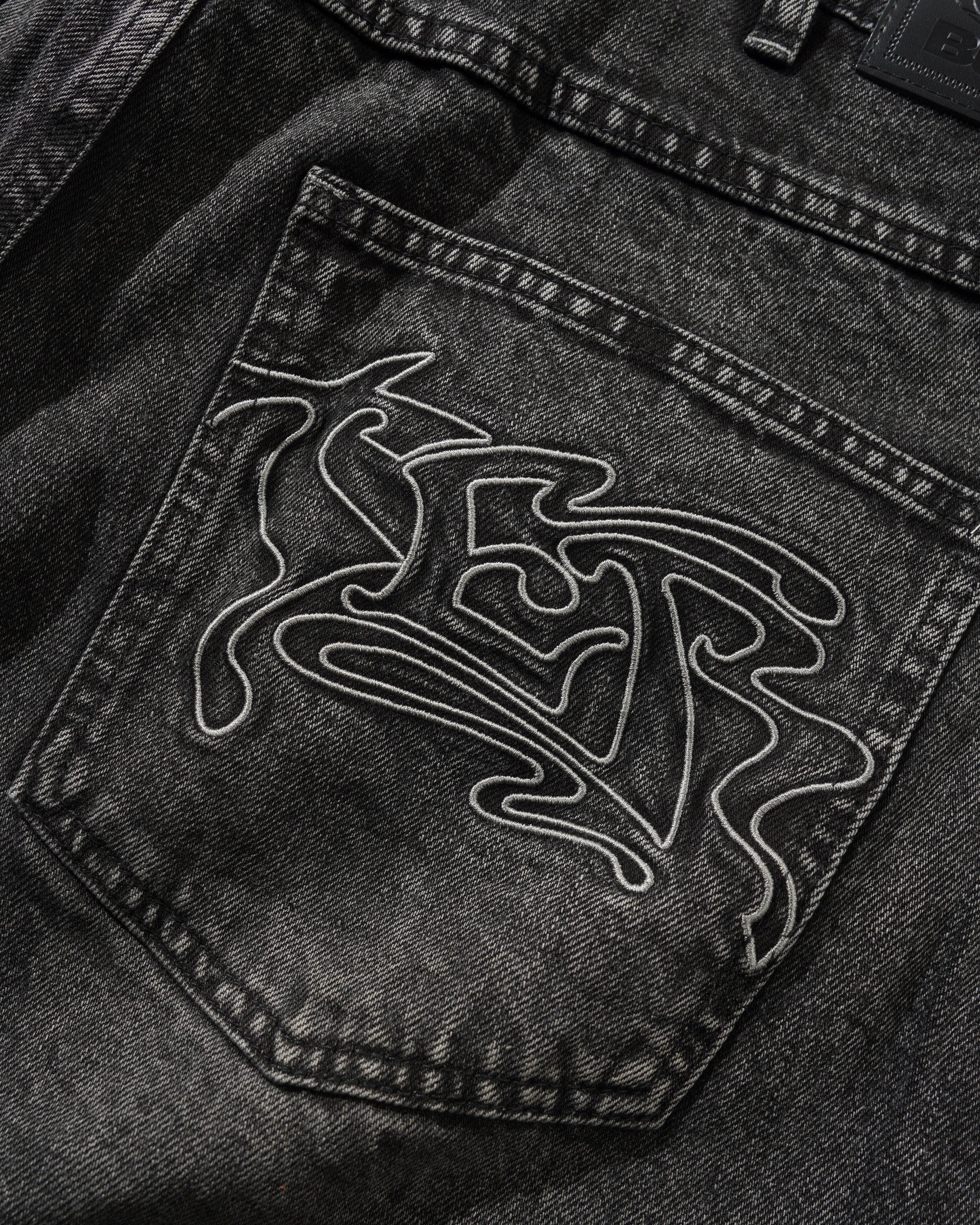 Jeans en Denim Baggy Drummer - Noir Strié