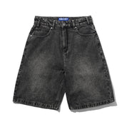 Short en Denim Baggy Drummer - Noir Strié