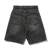 Short en Denim Baggy Drummer - Noir Strié