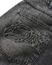 Short en Denim Baggy Drummer - Noir Strié