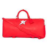 Leather Duffel Bag - Red