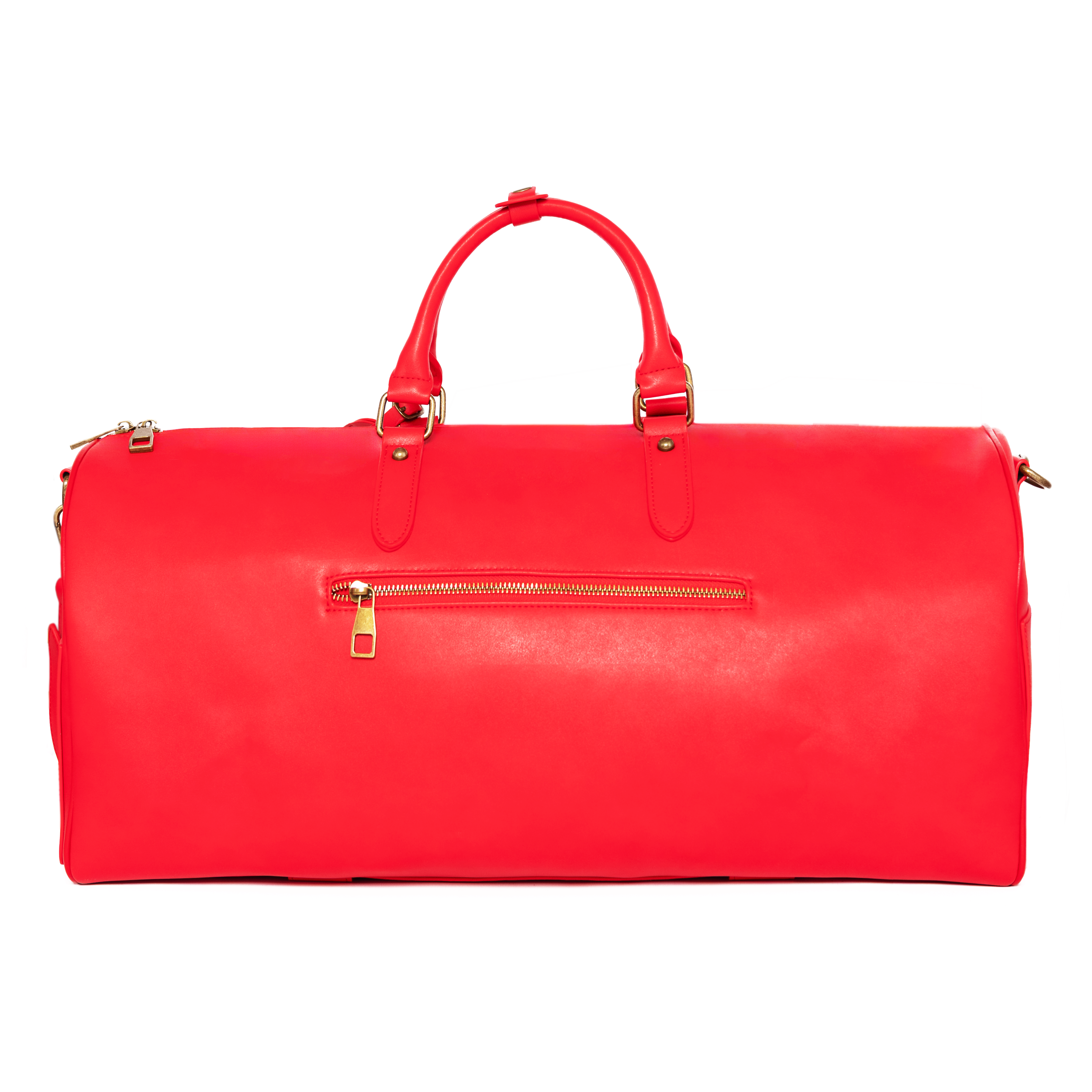Leather Duffel Bag - Red