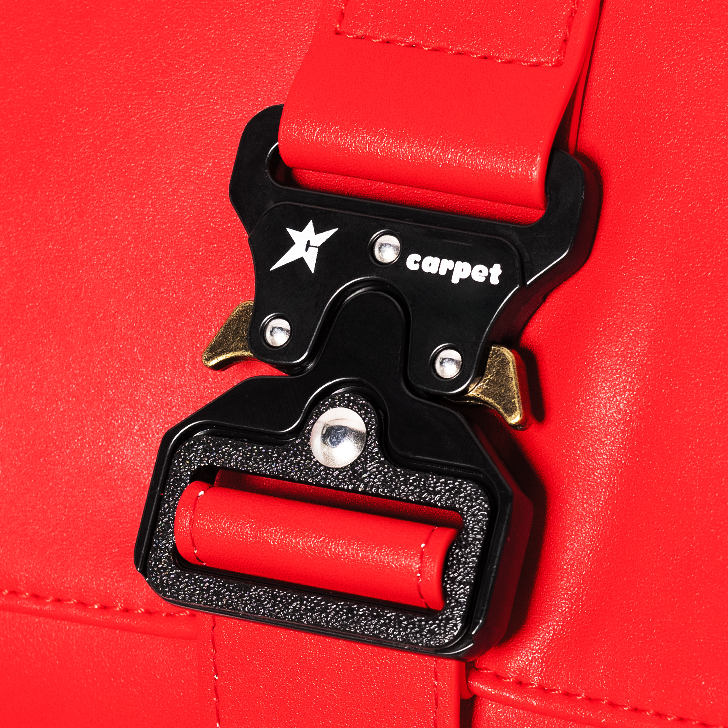 Leather Duffel Bag - Red