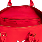 Leather Duffel Bag - Red