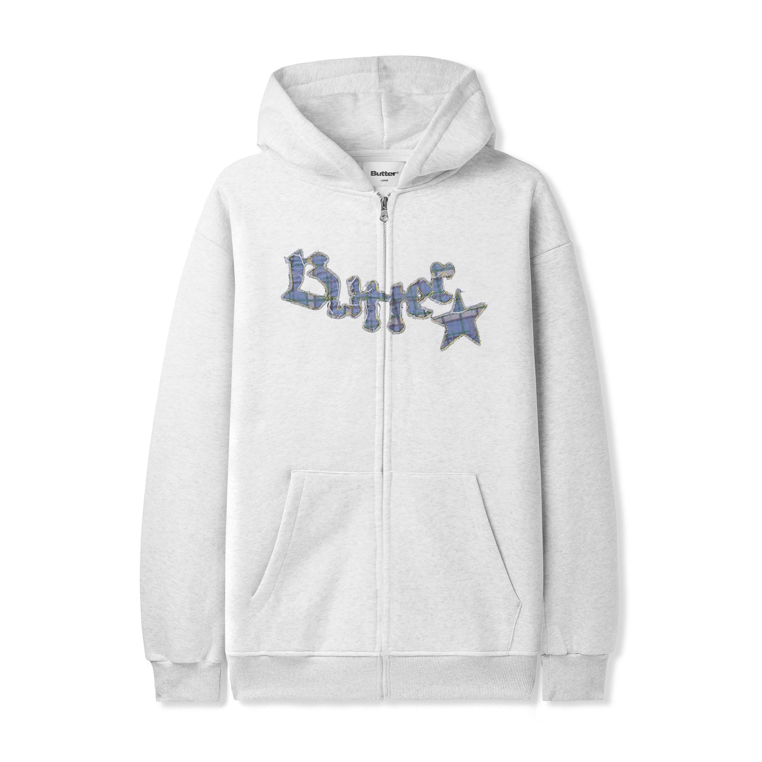 Edge Applique Zip-Thru Hood - Ash