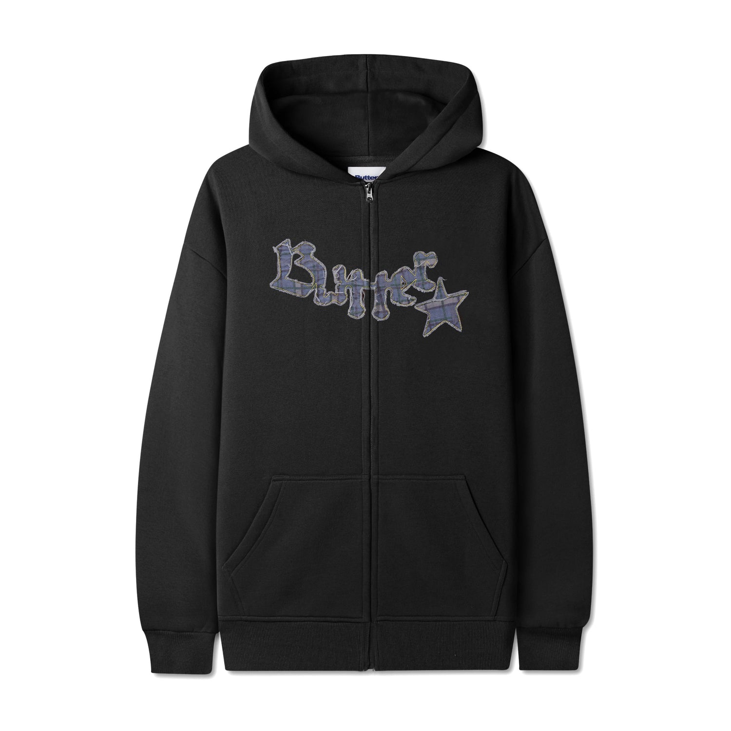 Edge Applique Zip-Thru Hood - Black