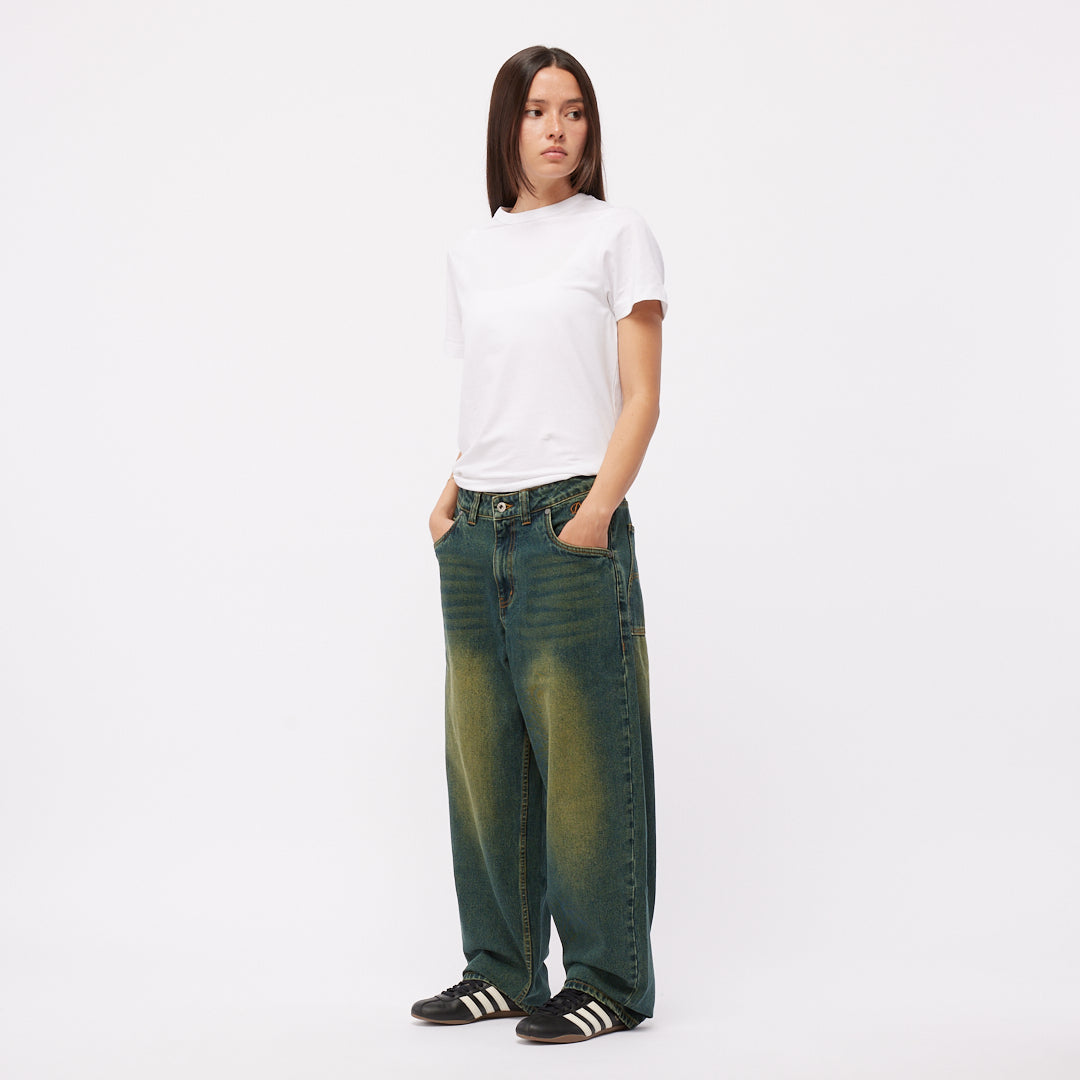 Pantalon en jean ample - Pin sablé