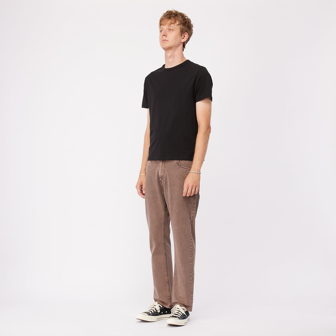 Pantalon droit en jean - Marron délavé