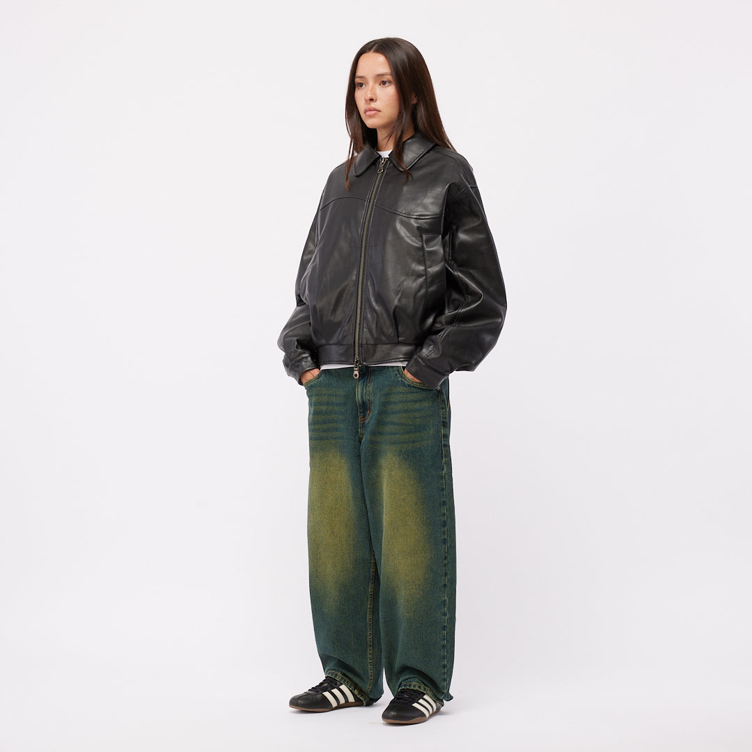 Debossed Wavy Jacket - Black