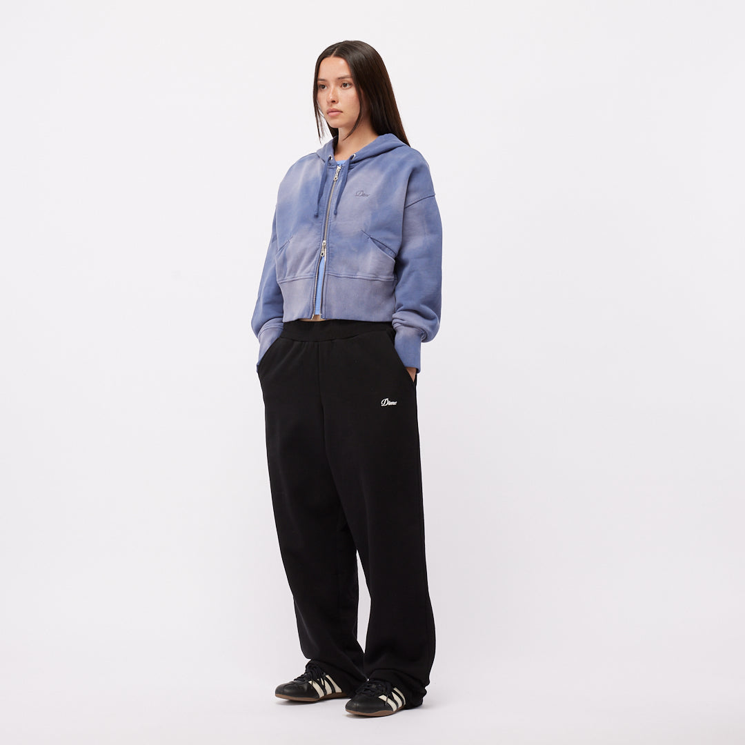 Sweat à capuche court zippé - Lavande délavée