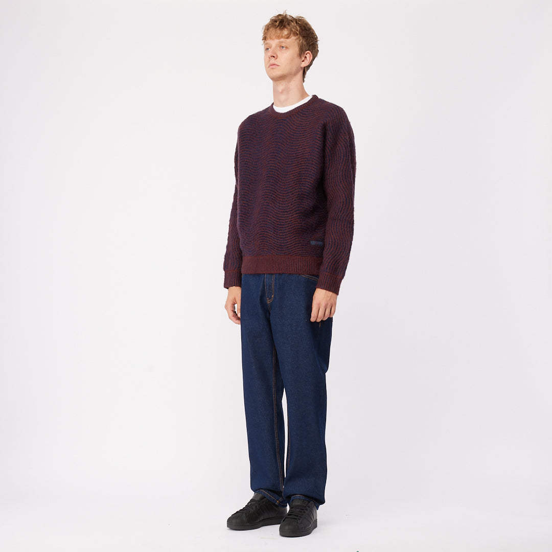 Mohair Wave Knit - Burgundy