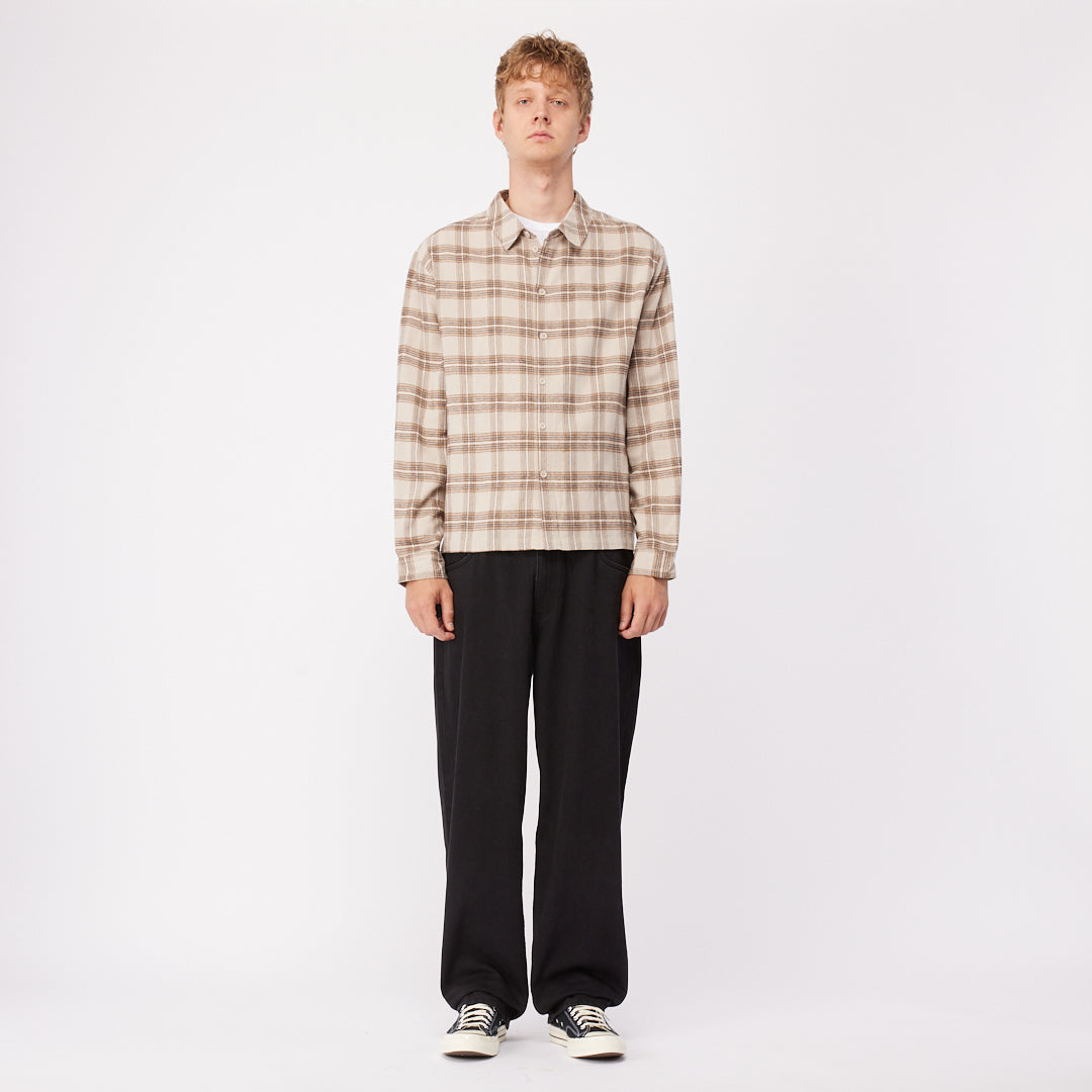 Plaid Flannel Shirt - Beige