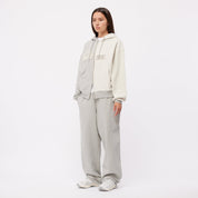 Sweat à capuche zippé en molleton français inversé - Gris chiné