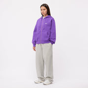 Sweat à capuche zippé cursif - Violet foncé