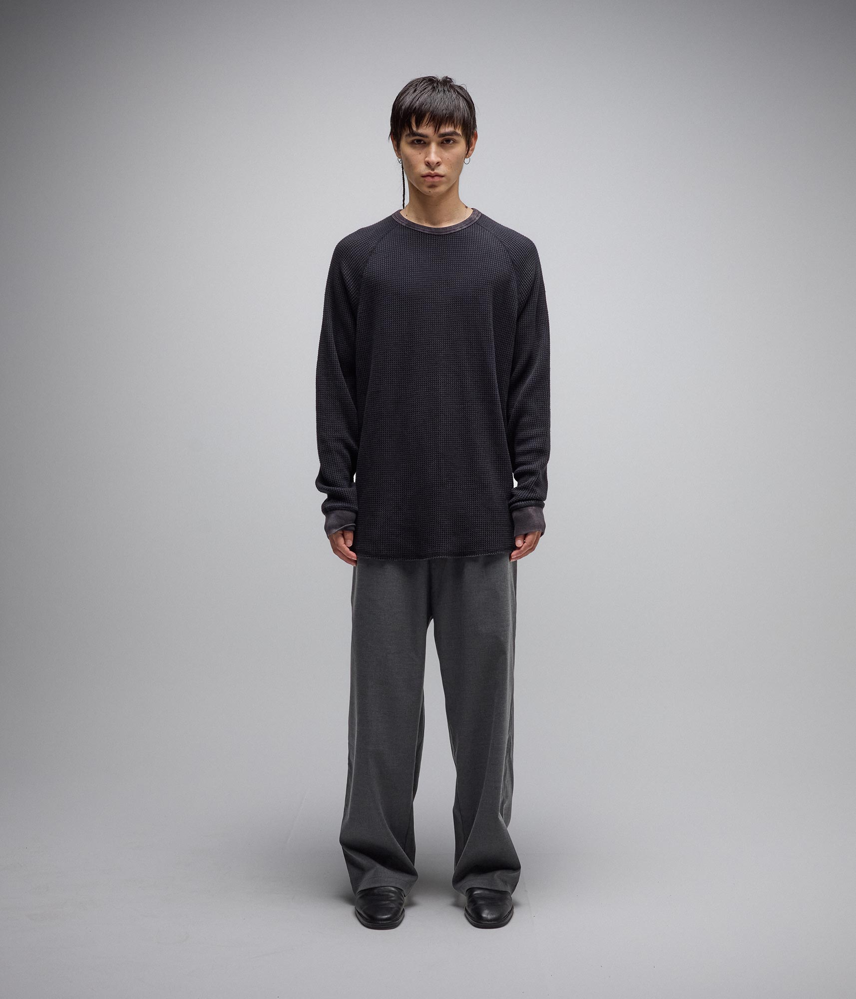 AG Chandail Waffle à Manches Longues - Noir Acid