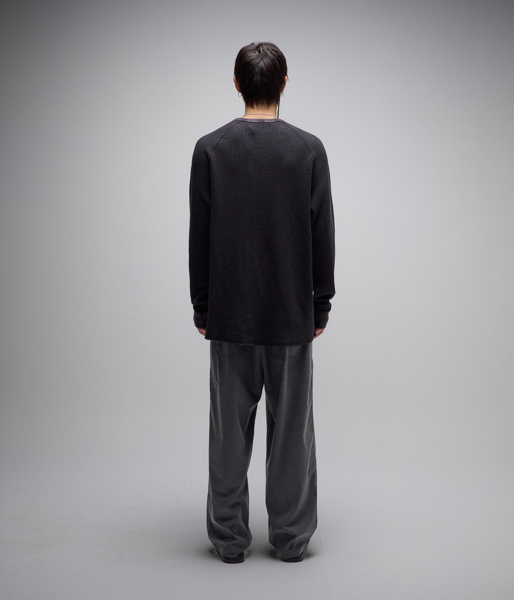 AG Chandail Waffle à Manches Longues - Noir Acid