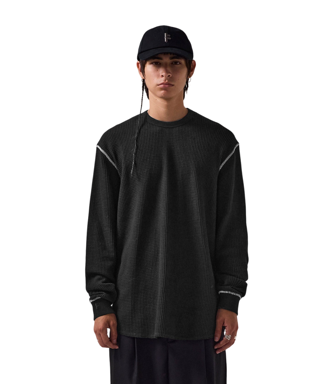 AG Waffle LS - Black/White