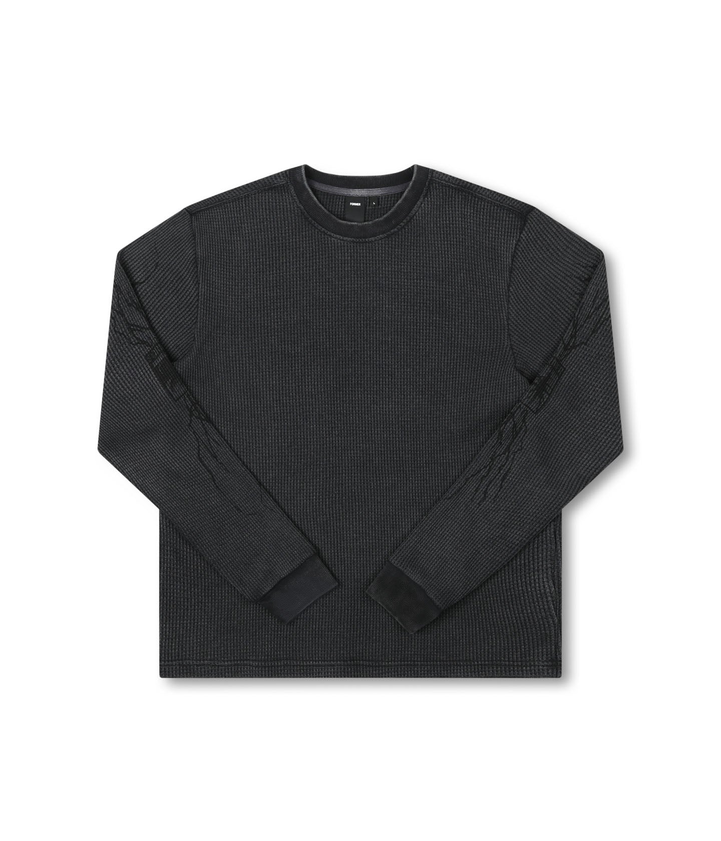 Scrawl LS Waffle T-Shirt - Washed Black