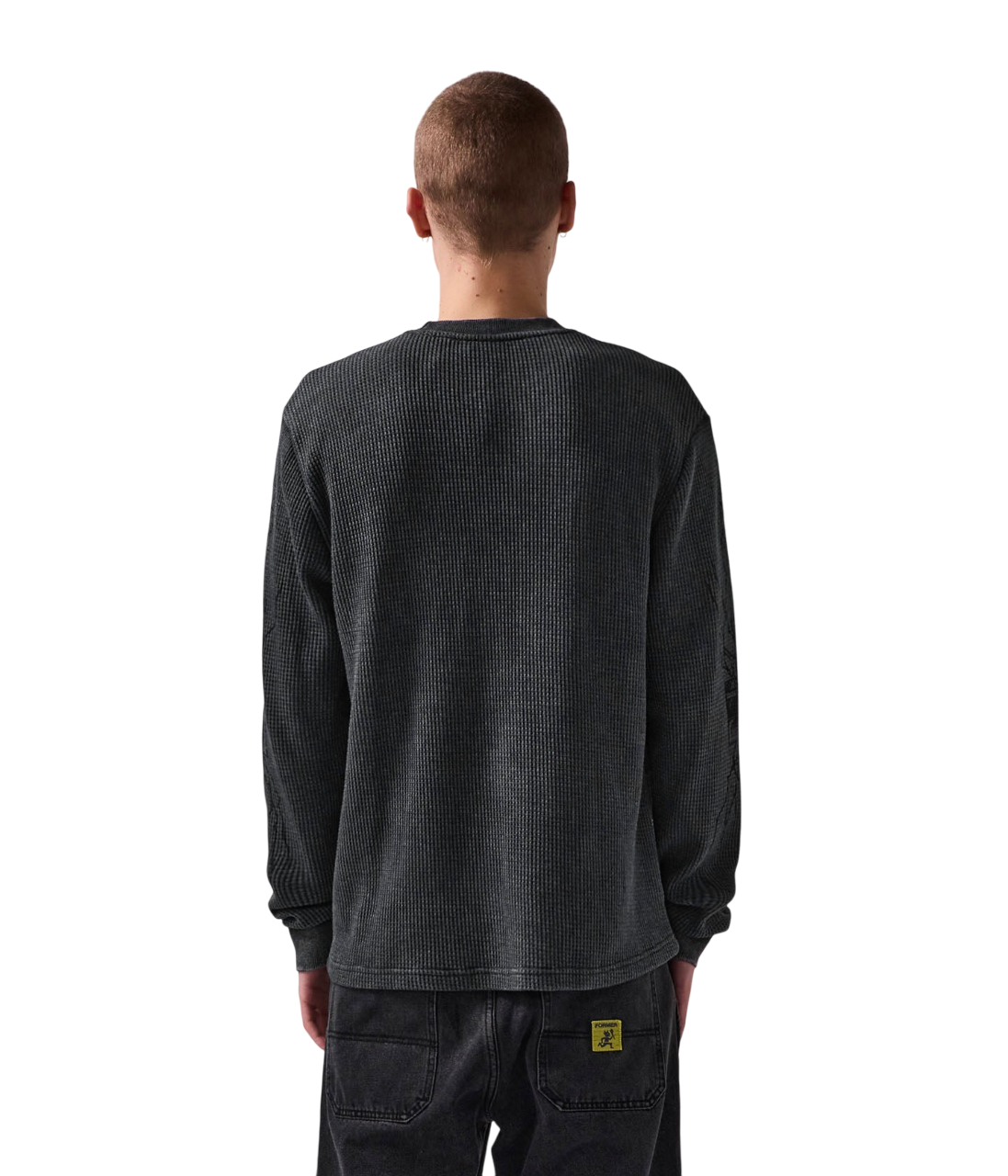 Scrawl LS Waffle T-Shirt - Washed Black