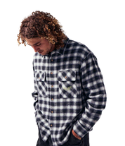 Manners Plaid LS Shirt - Black