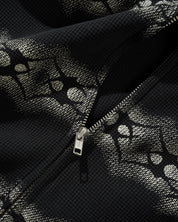 Sweat à Capuche Zippé Waffle Délavé - Noir Délavé
