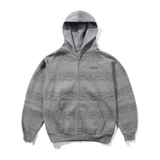 Sweat à Capuche Zippé Waffle Délavé - Gris Délavé
