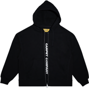 Fake Zip Up Hoodie - Black