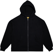 Fake Zip Up Hoodie - Black