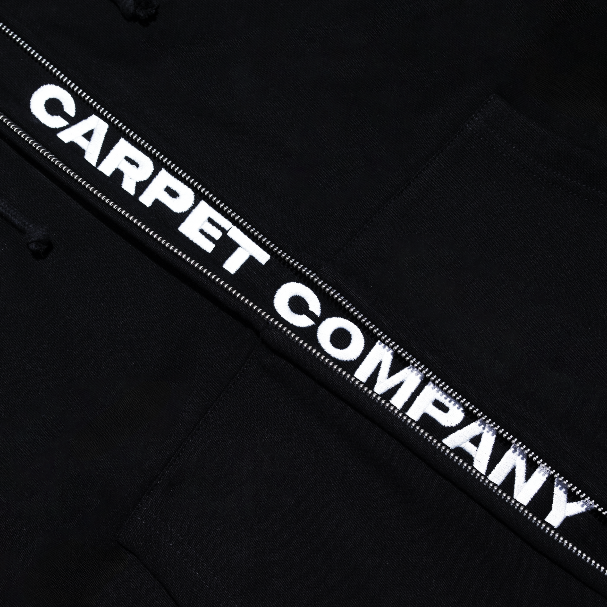 Fake Zip Up Hoodie - Black