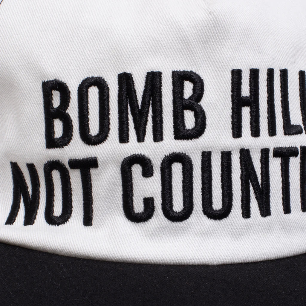 Bomb Hills Hat 5 Panel Polo Snapback - White