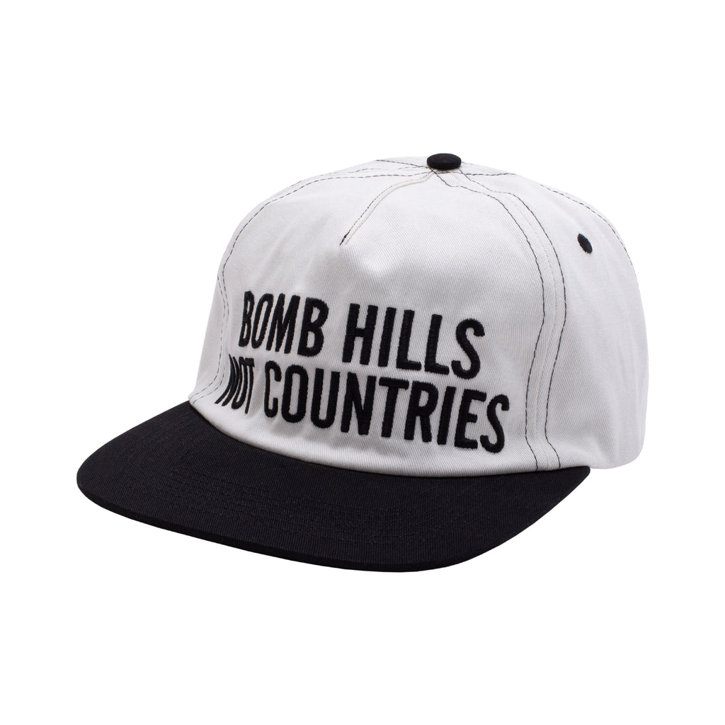 Bomb Hills Hat 5 Panel Polo Snapback - White