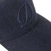 D Full Fit Cap - Herringbone Navy