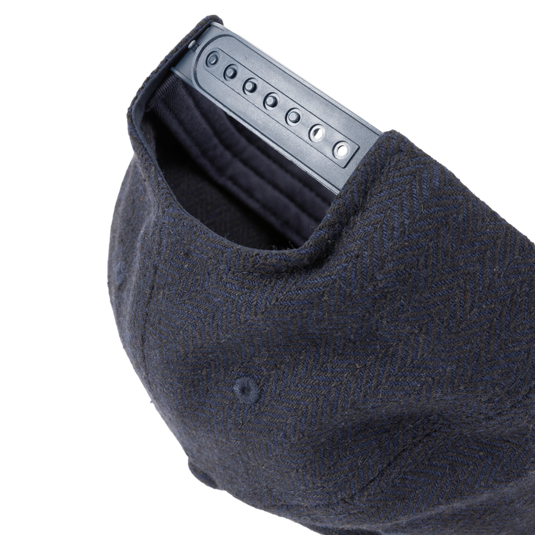 D Full Fit Cap - Herringbone Navy