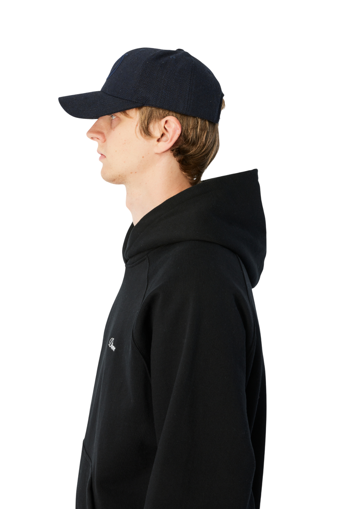 D Full Fit Cap - Herringbone Navy