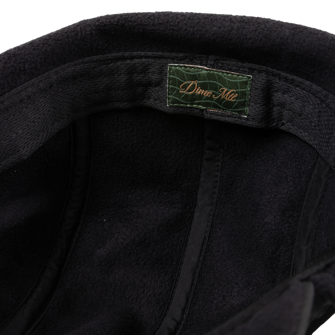 Cursive Earflap Cap - Black