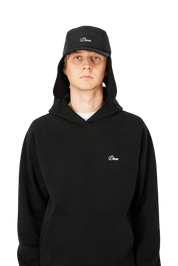 Cursive Earflap Cap - Black