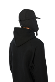 Cursive Earflap Cap - Black