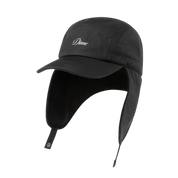 Cursive Earflap Cap - Black