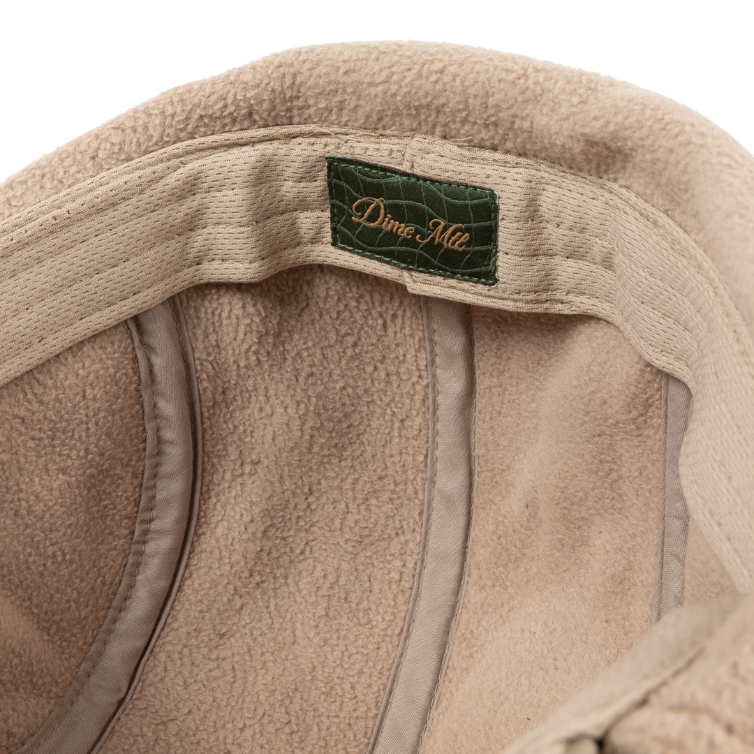 Cursive Earflap Cap - Tan