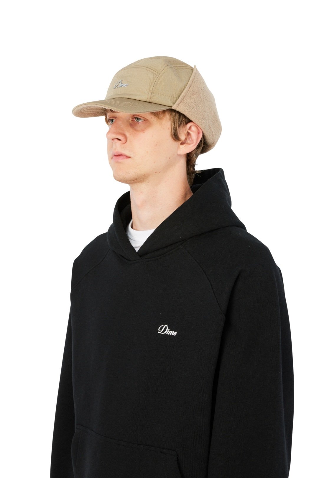 Cursive Earflap Cap - Tan