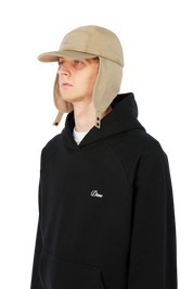 Cursive Earflap Cap - Tan