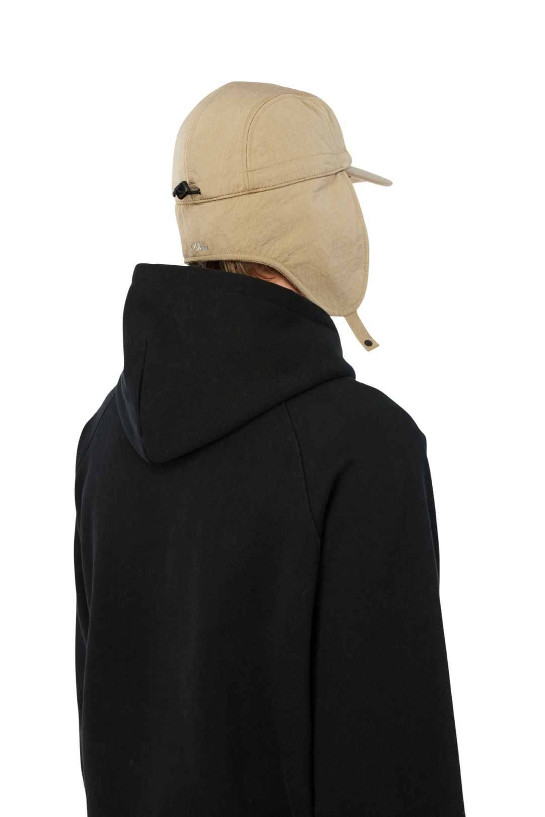 Cursive Earflap Cap - Tan