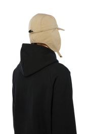 Cursive Earflap Cap - Tan