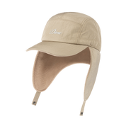 Cursive Earflap Cap - Tan