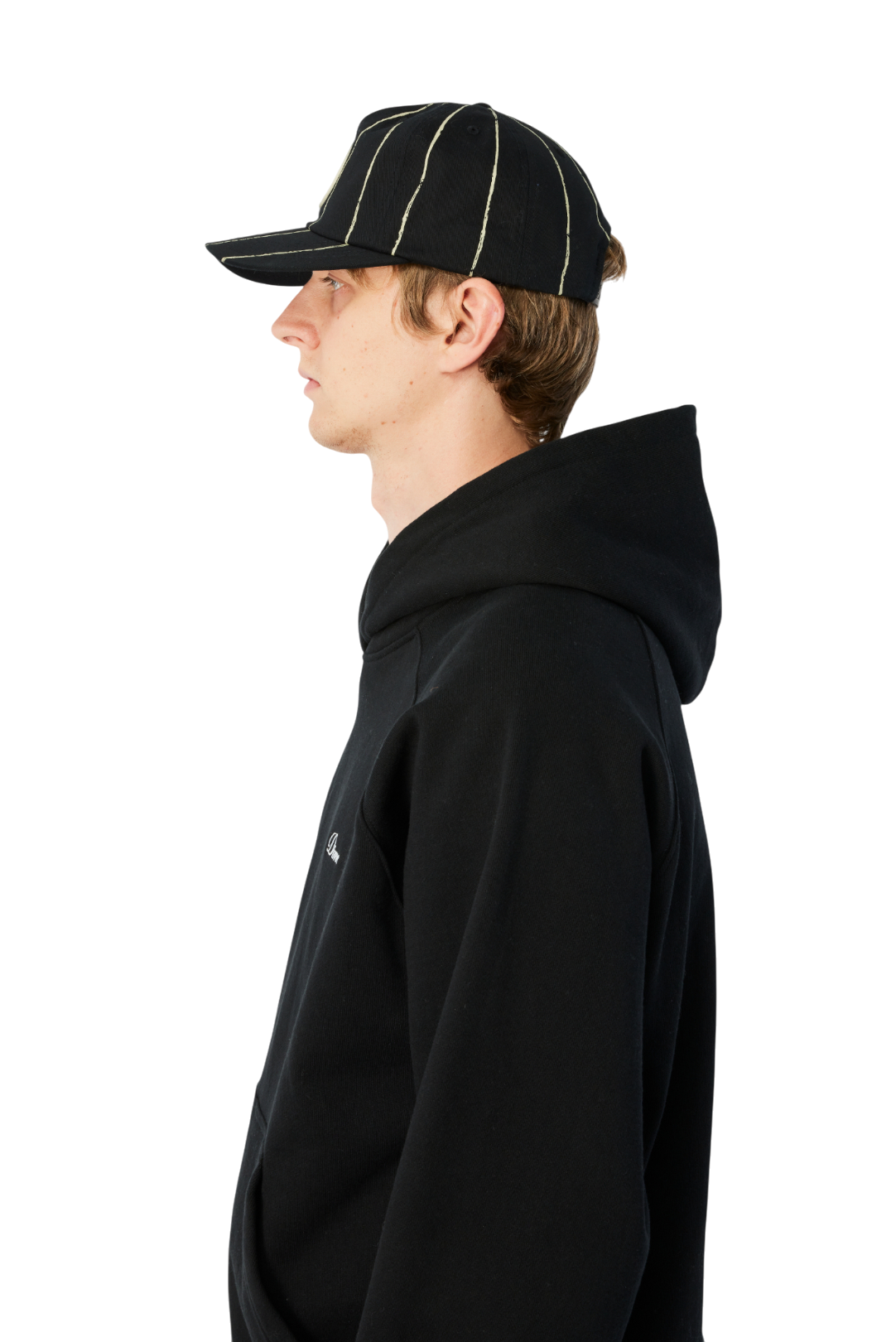 Pinstriped Worker Casquette - Noir