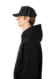 Pinstriped Worker Casquette - Noir