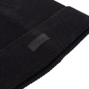 Cursive Rib Beanie - Black