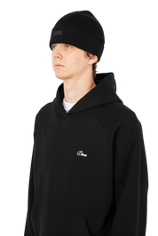 Cursive Rib Beanie - Black