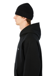 Cursive Rib Beanie - Black