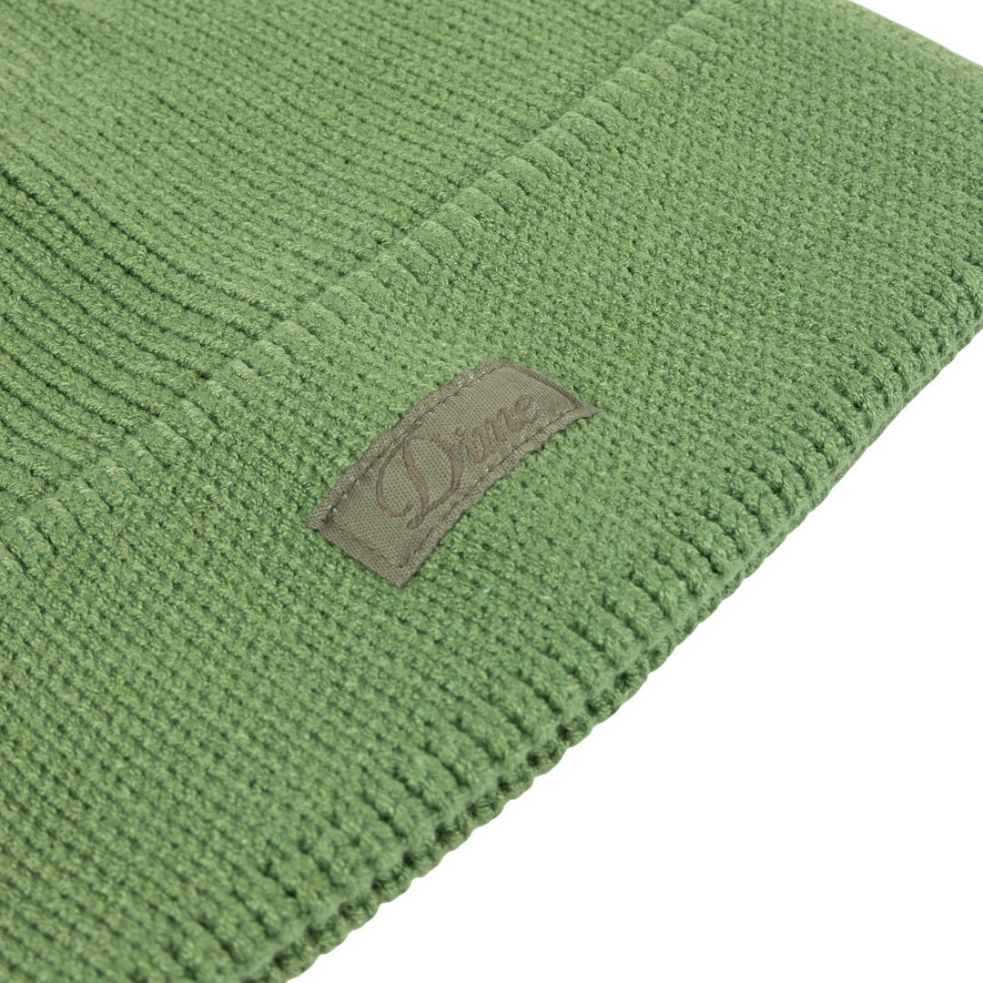 Cursive Rib Beanie - Khaki Green